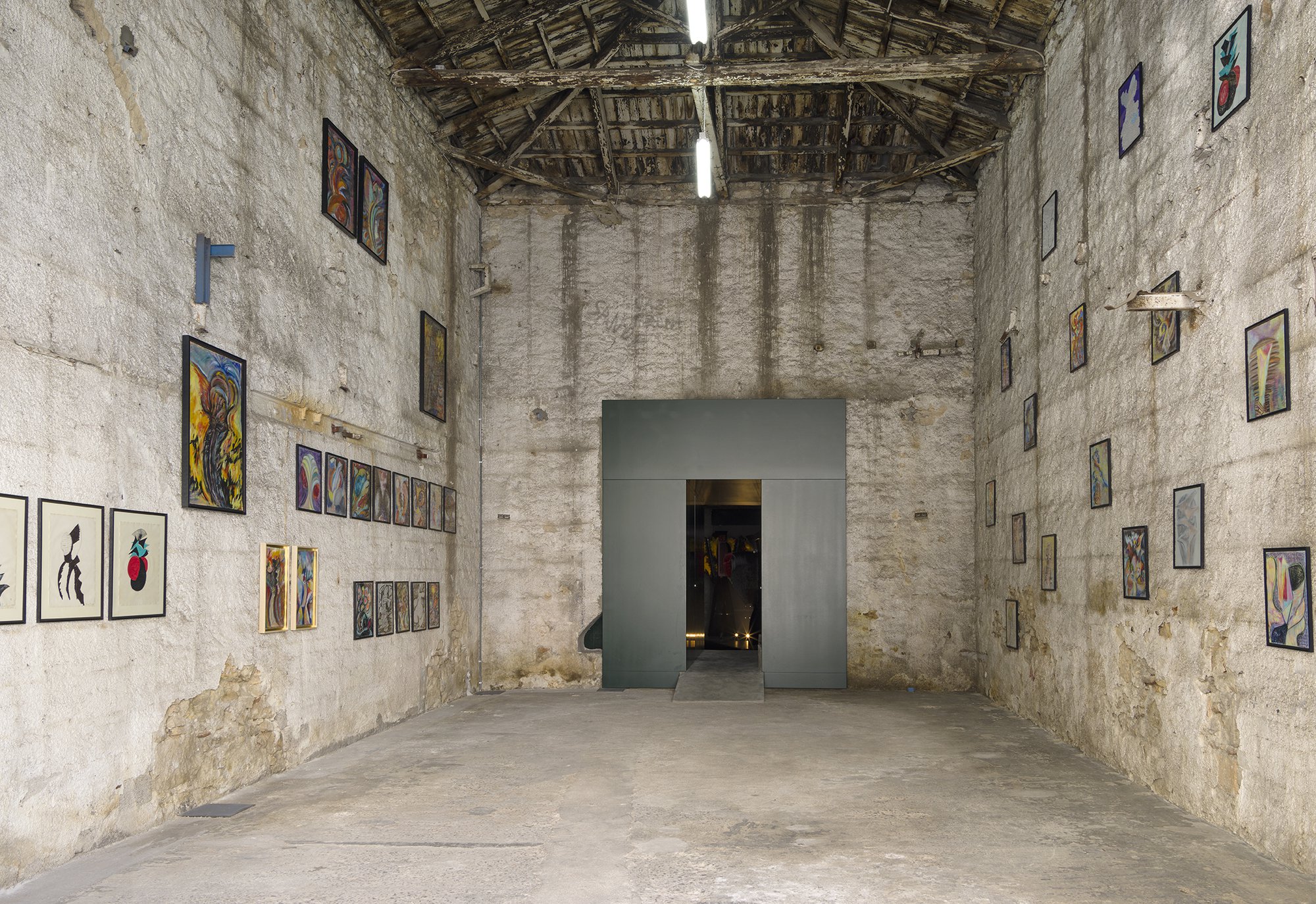Installation view, Liliane Lijn, Cosmic Dramas, Rodeo, Piraeus, 2018
