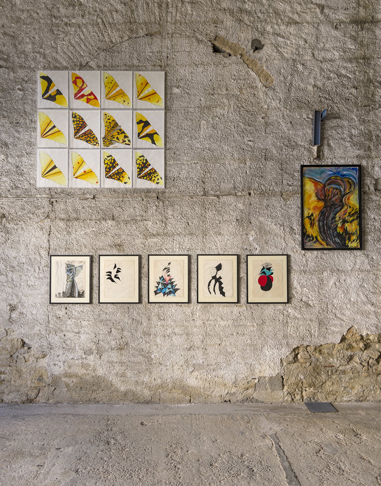 Installation view, Liliane Lijn, Cosmic Dramas, Rodeo, Piraeus, 2018