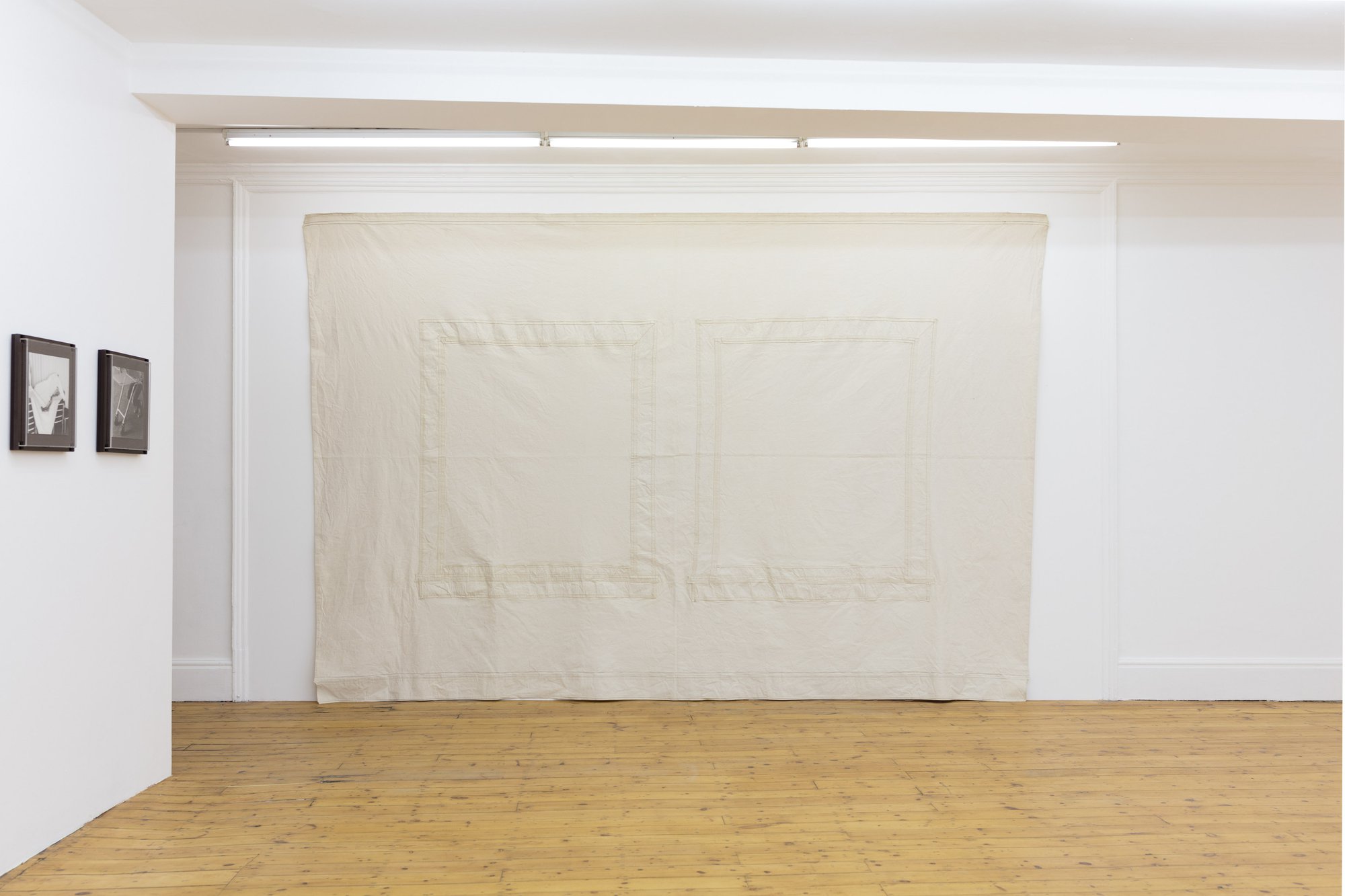 Robert Overby, Two Window Wall Map, 20 August 1972, canvas, 268 x 406.4 cm (105 1/2 x 160 in). Installation view, Condo: Rodeo / Andrew Kreps, Robert Overby / Ian Law, Rodeo, London, 2017