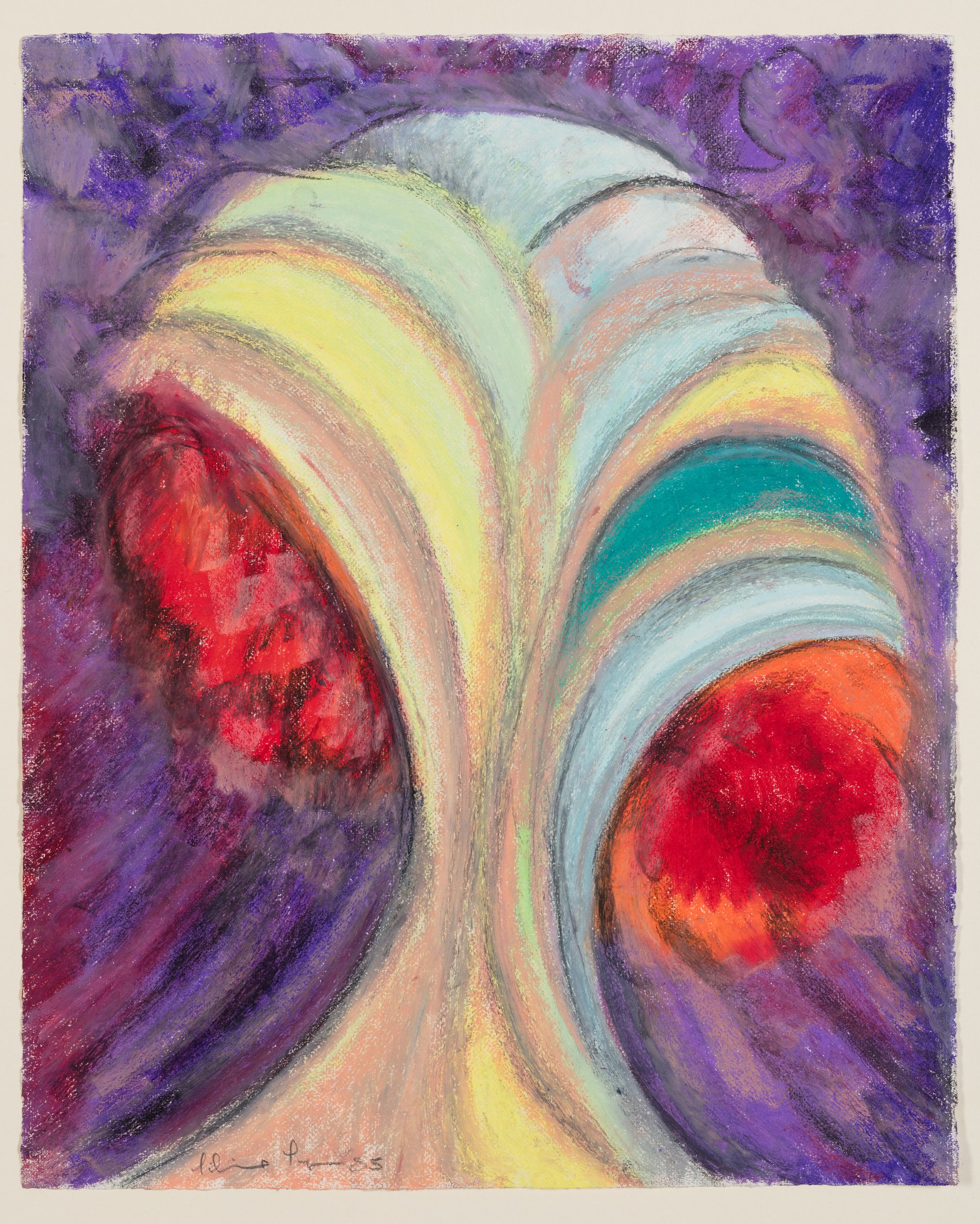 Liliane Lijn, She, oil pastel on Whatman paper, 52 x 43 cm framed (20.47 x 16.92 in framed), 1984