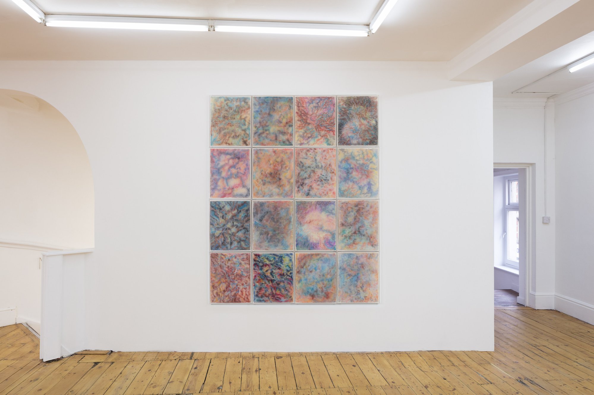 Liliane Lijn, Windows, 16 soft pastel works on paper, framed in perspex, 53 x 42.5 cm each (20 7/8 x 16 3/4 in each), 1979