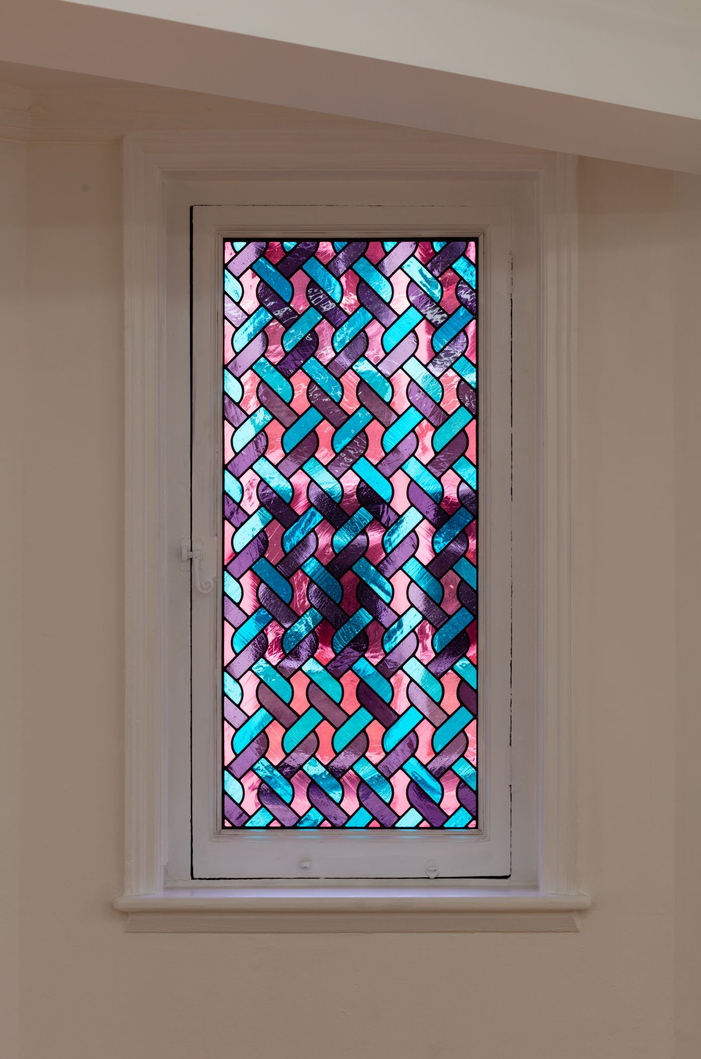 Christodoulos Panayiotou, Untitled, stained glass window, 122 x 52.5 cm (48 x 20 5/8 in), 2016
