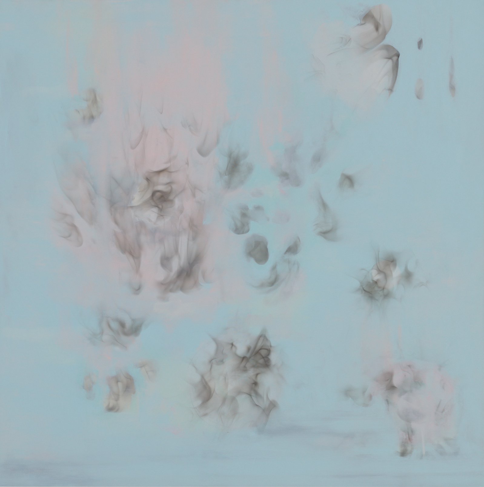 Eftihis Patsourakis, Untitled, oil, acrylic and smoke on canvas, 118 x 118 x 4 cm (46 1/2 x 46 1/2 x 1 5/8 in), 2022