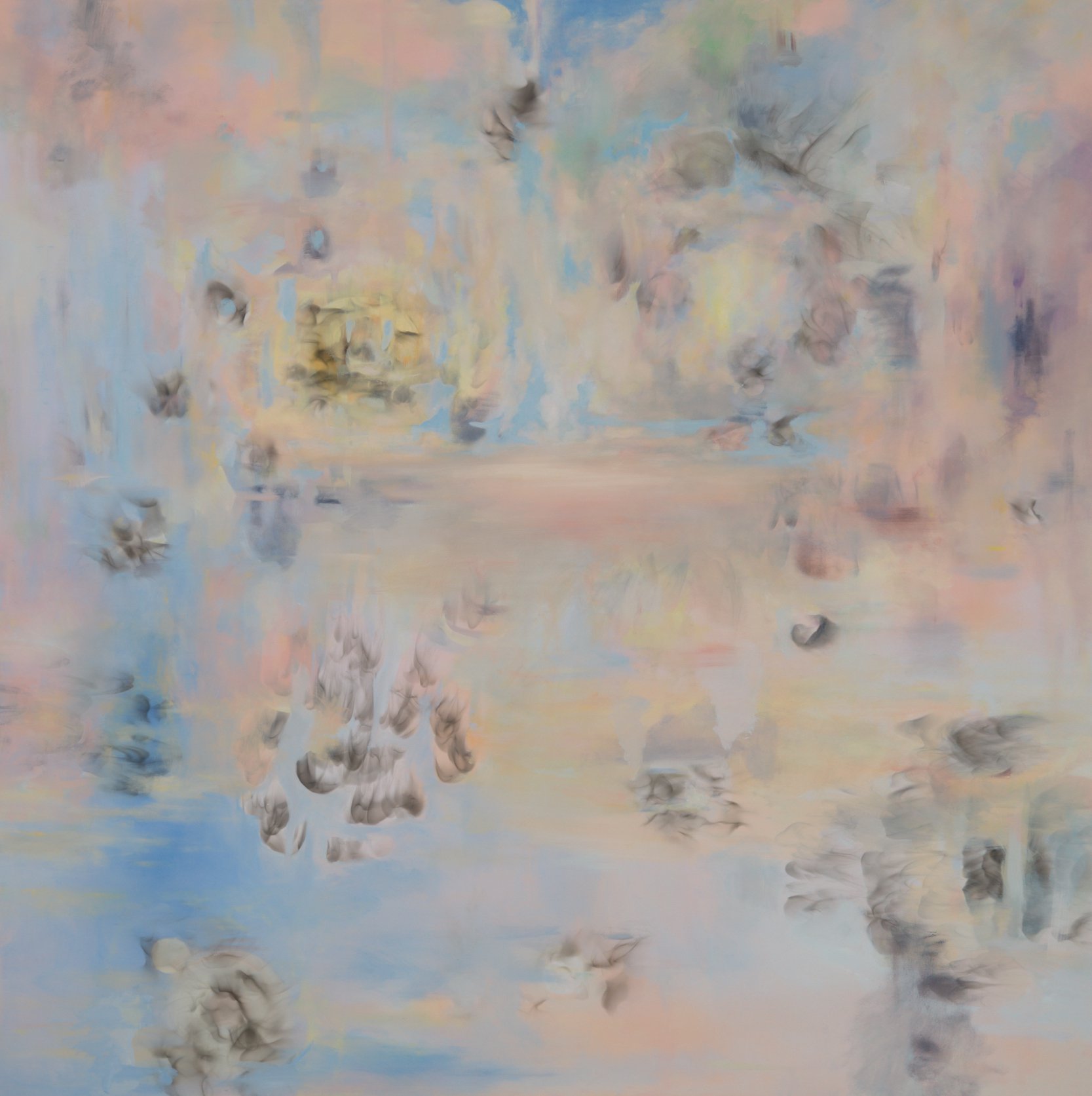Eftihis Patsourakis, Untitled, oil, acrylic and smoke on canvas, 180 x 200 x 4 cm (70 7/8 x 78 3/4 x 1 5/8 in), 2022
