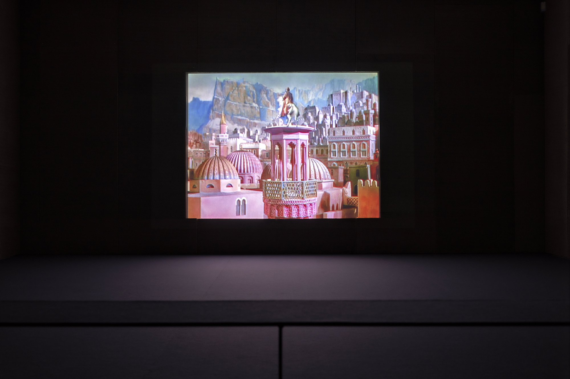 Iman Issa, Proposal for an Iraq War Memorial, 5 min. single-channel video, 2007. Installation view, Proxies, with a Life of Their Own, Taxispalais Kunsthalle Tirol, Innsbruck