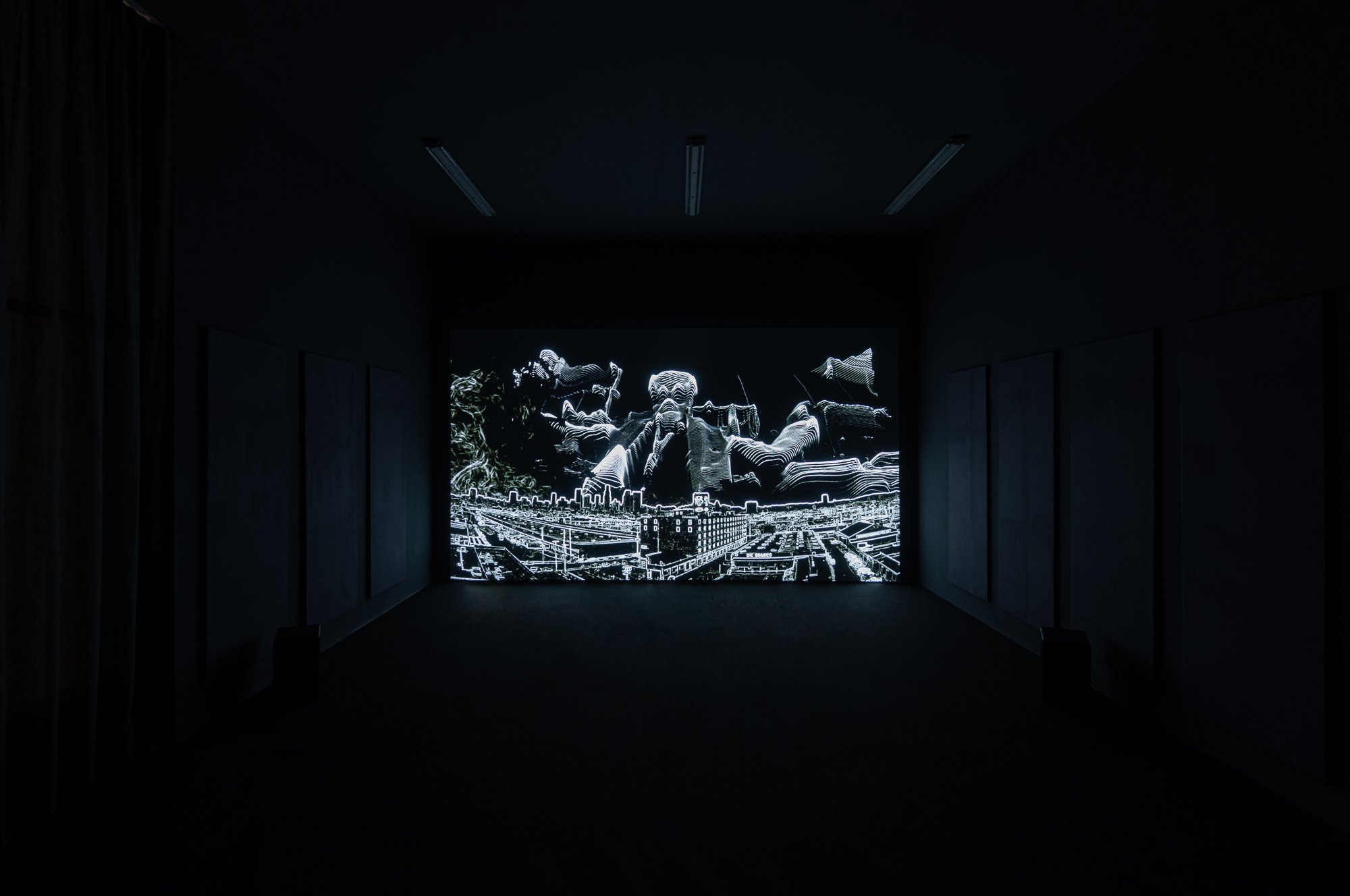 Leslie Thornton, Ground, HD Video,13 min., 2020. Installation view, GROUND, Kunstverein Nürnberg, Nürnberg, 2020