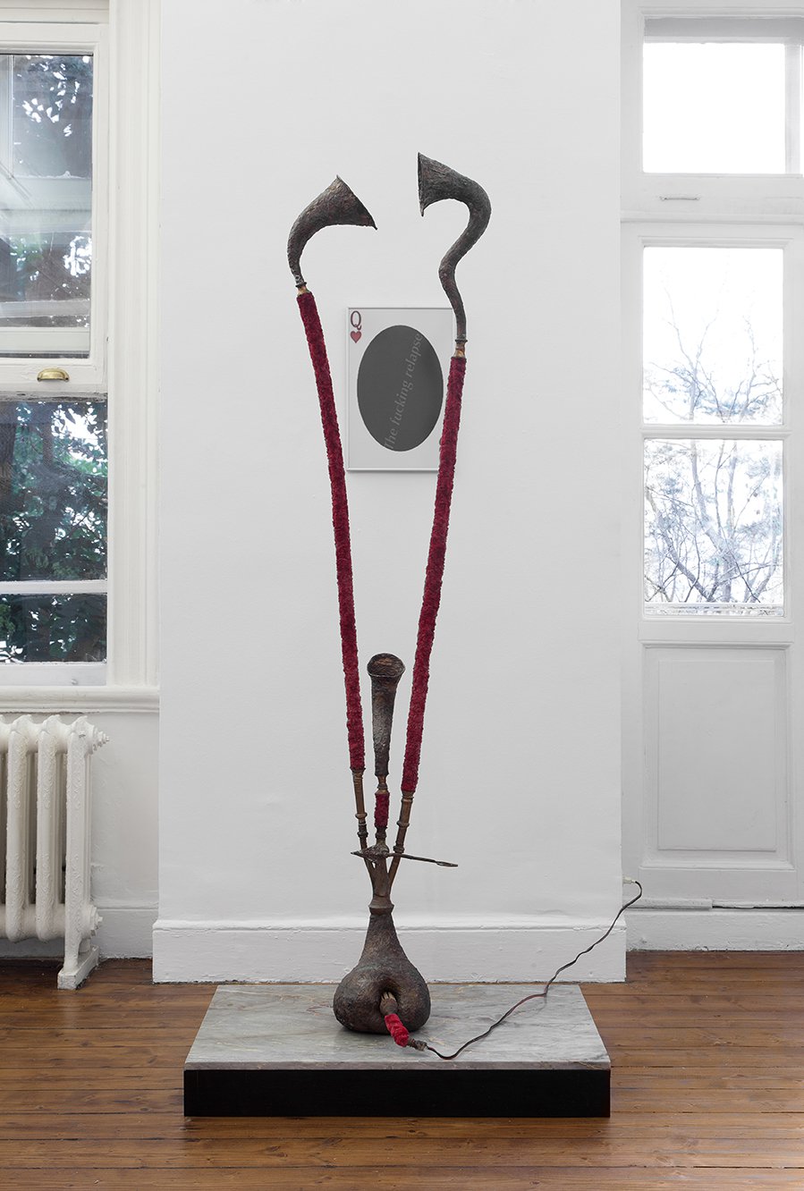 Giorgos Gyparakis, Om, musical wind instrument, copper, fabric, wood, 1997Cara Benedetto, Match 2, archival inkjet print, 43.2 x 27.9 cm (17 x 11 in), 2014