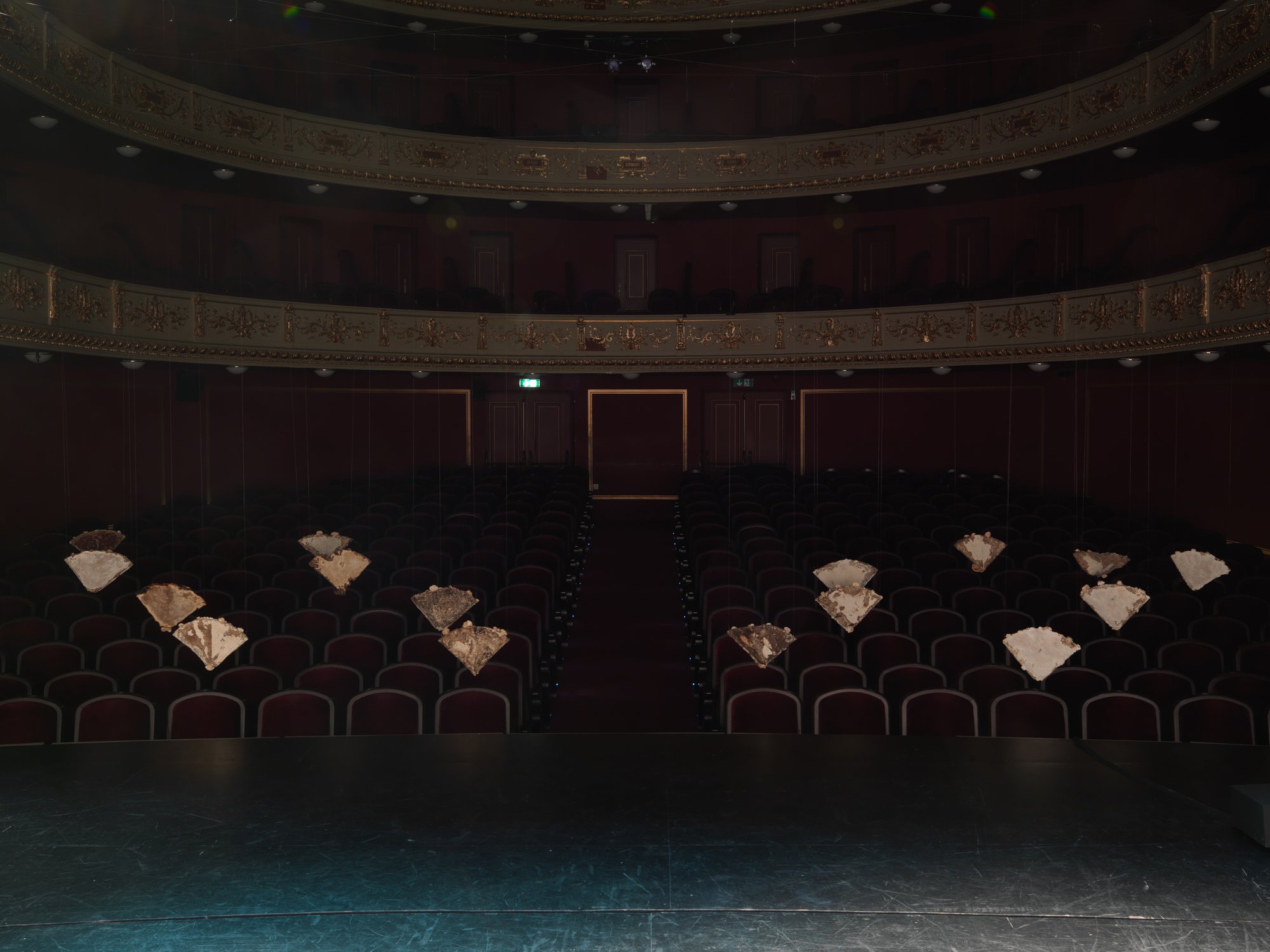 Installation view, Nour Mobarak, Dafne Phono, Municipal Theatre of Piraeus, Piraeus, 2023.
