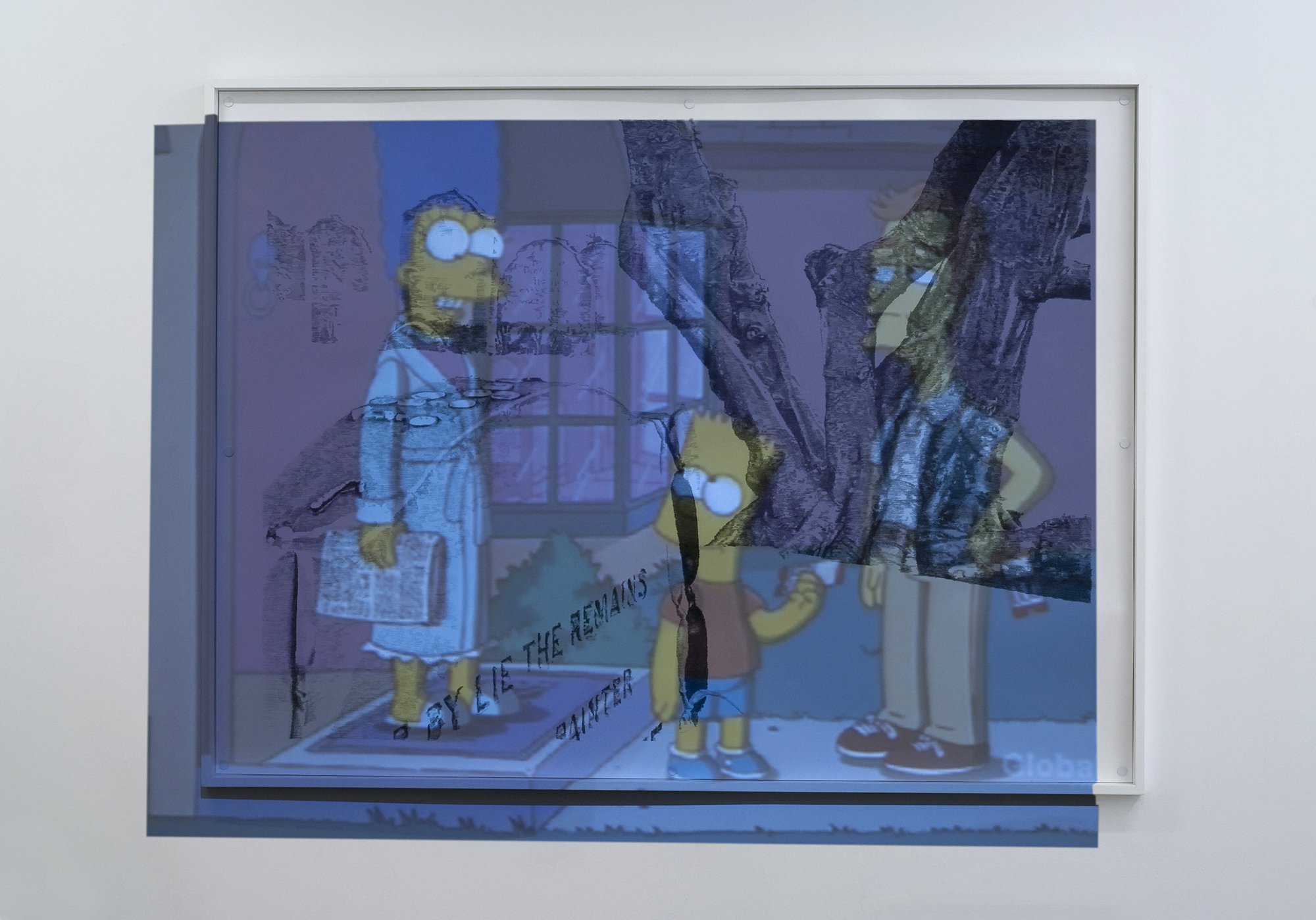 Mark Aerial Waller, Offering Transmissions #1, graphite on paper, projection of recent episode of The Simpsons, 191 x 143 cm (75 1/4 x 56 1/4 in), 2011 – 2012