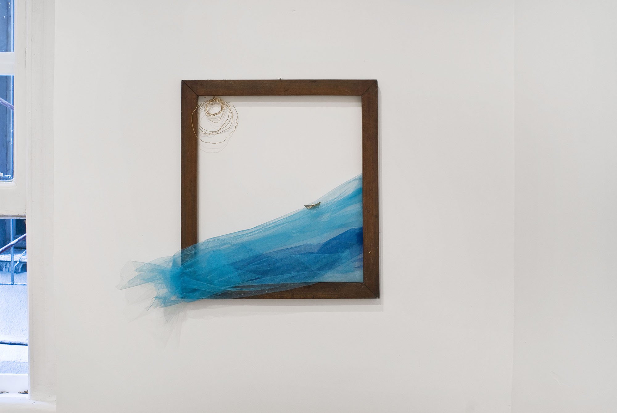 Füsun Onur, Untitled, wood, tulle, wire, 60 x 66 cm (23 5/8 x 26 in)