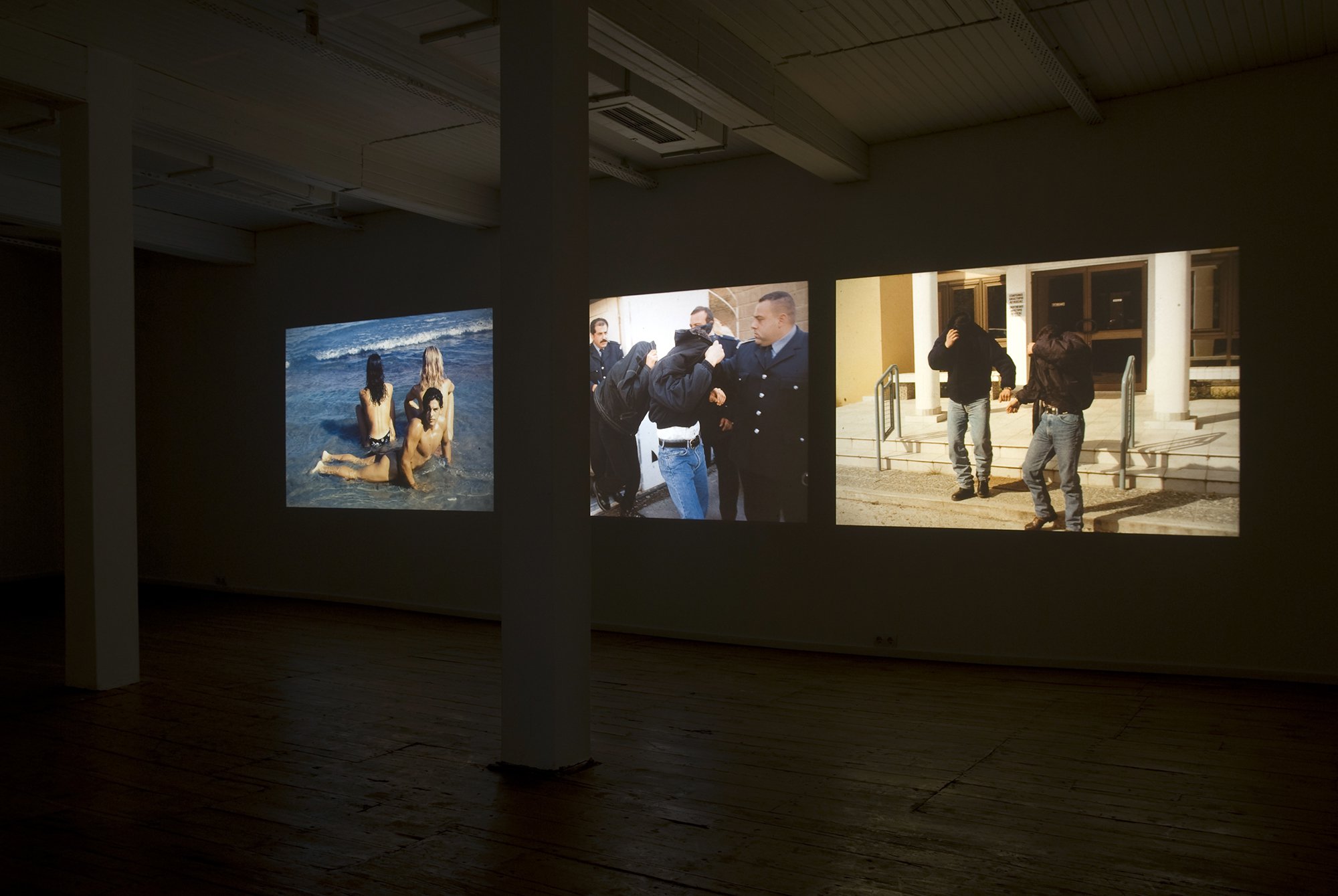 Christodoulos Panayiotou, Never Land, 3-channel synchronized slide projection (153 slides), 2008. Installation view, Never Land, Rodeo, Istanbul, 2009