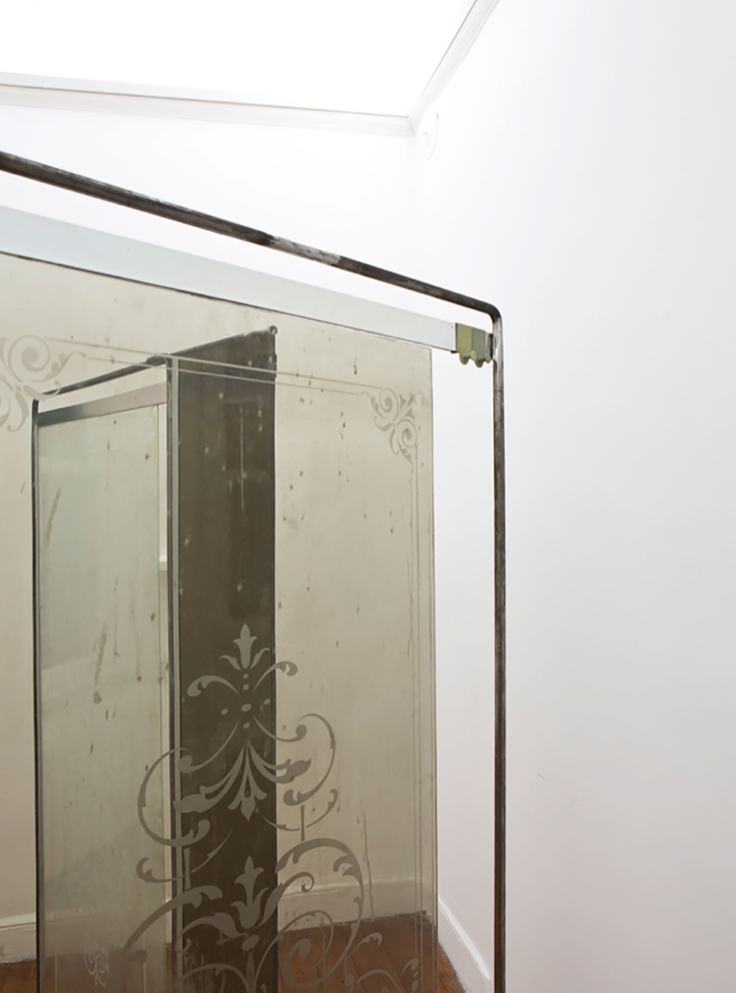 Eloise Hawser, Untitled, shower doors, steel frame, 2013