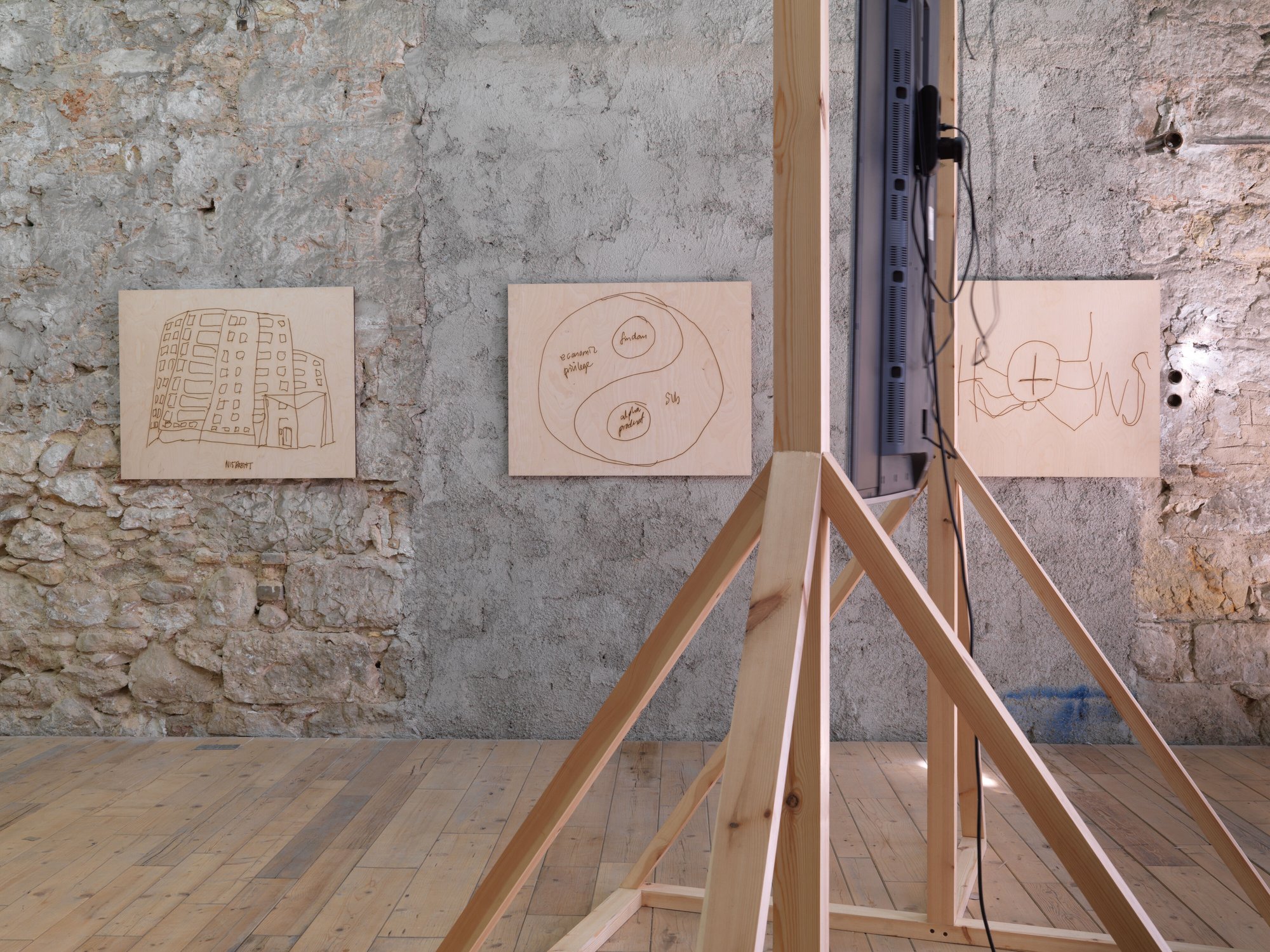 Installation view, Sidsel Meineche Hansen, home vs owner, Rodeo, Piraeus, 2020