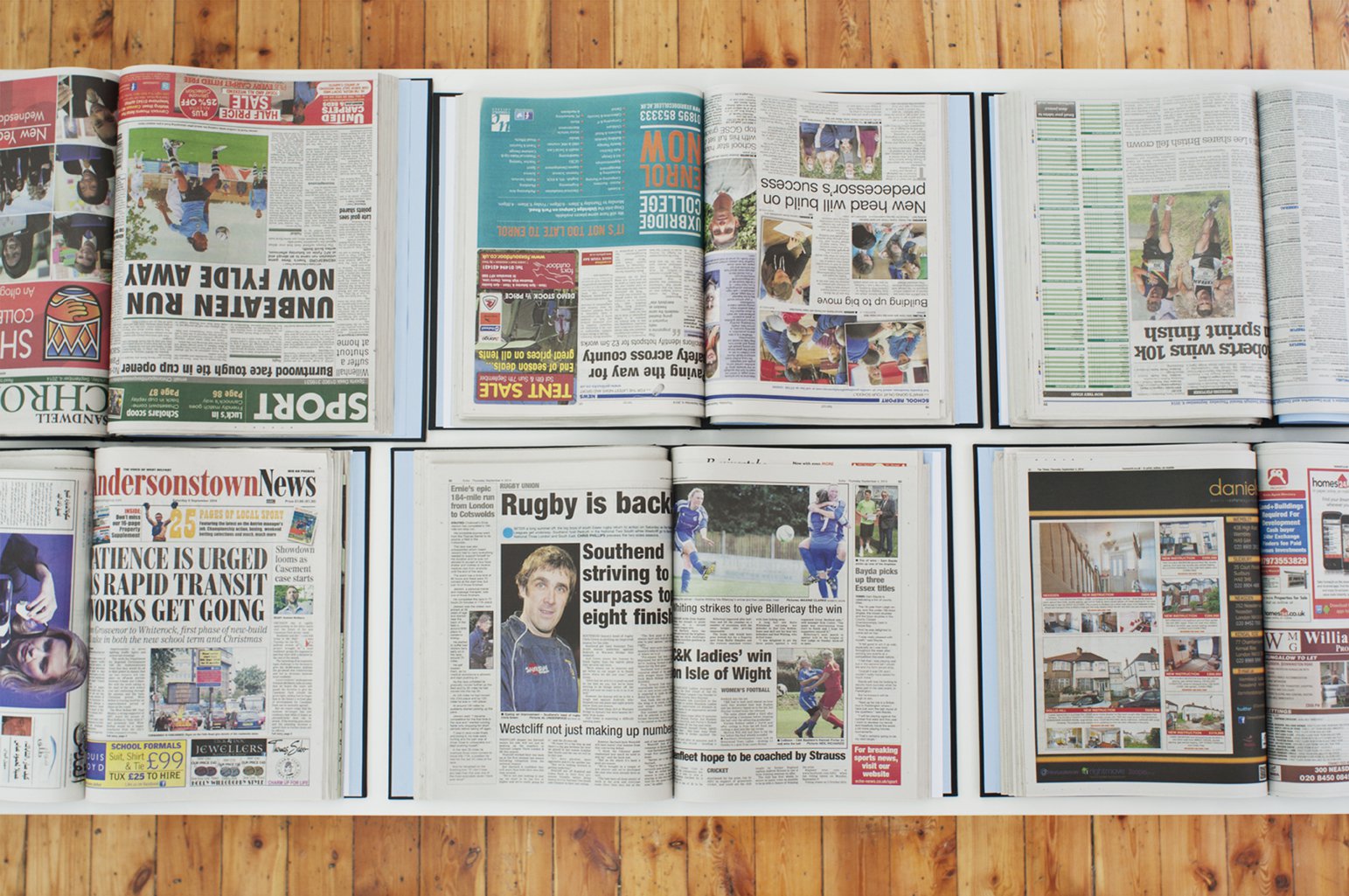 Banu Cennetoğlu, 04.09.2014, 46 volumes of newspapers printed in the UK on 04.09.2014, hardcover bound, 2014